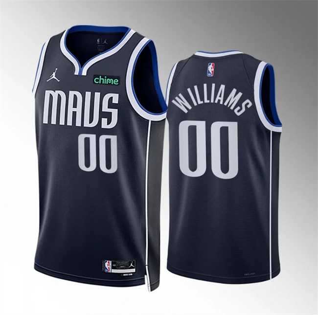 Mens Dallas Mavericks #00 Brandon Williams Navy Statement Edition Stitched Basketball Jersey Dzhi